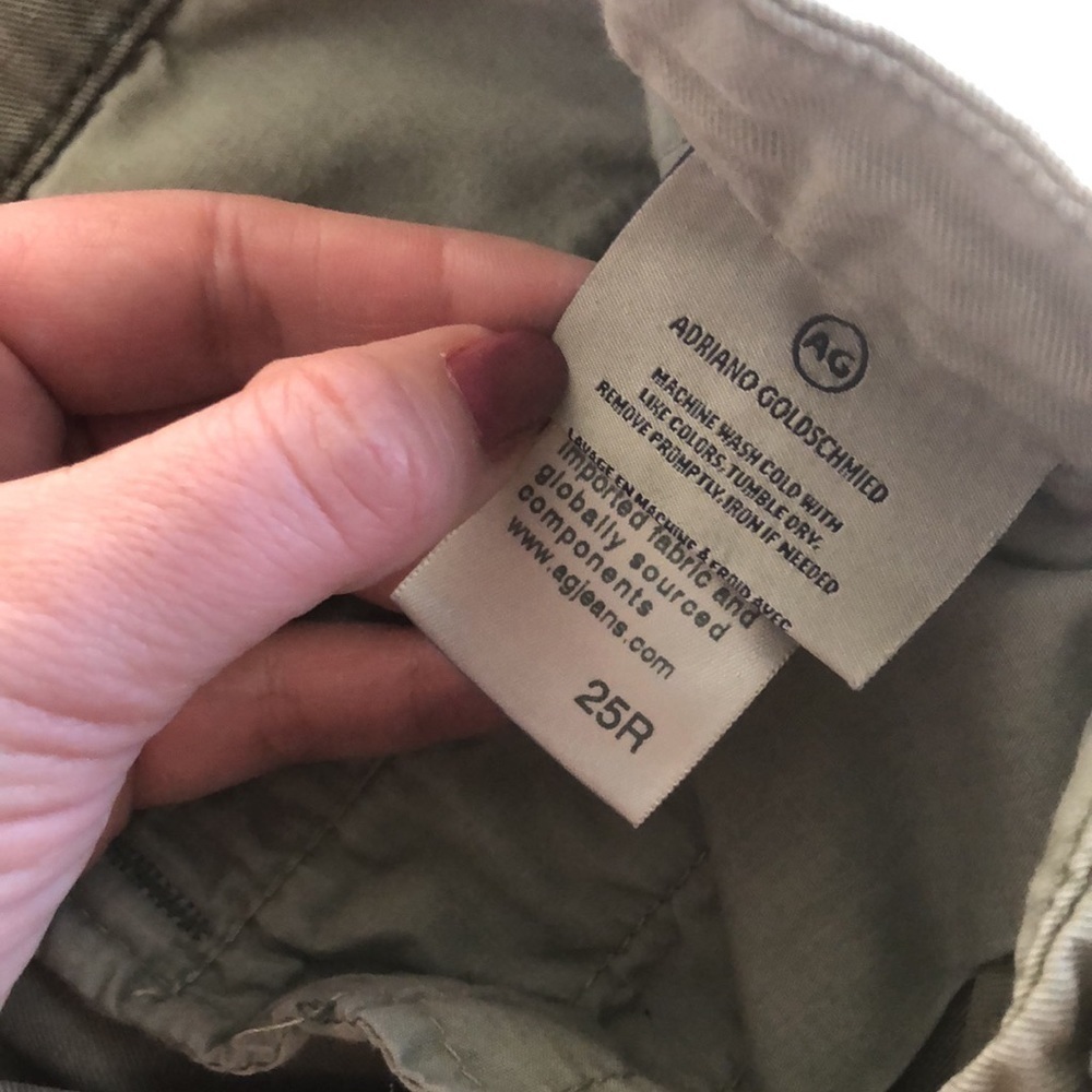 AG Adriano Goldschmied The Evan Relaxed Pleated Pants Olive 25 R - Picture 11 of 11